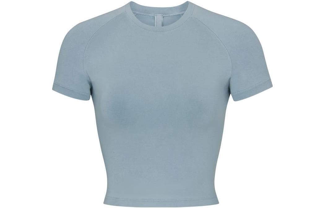 Футболка SKIMS NEW VINTAGE CROPPED RAGLAN T-SHIRT T DENIM - изображение 1
