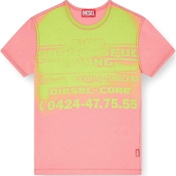 Футболка Diesel SS25 Стандартная (Standard) T-Рубашка Женская Розовая - изображение 1