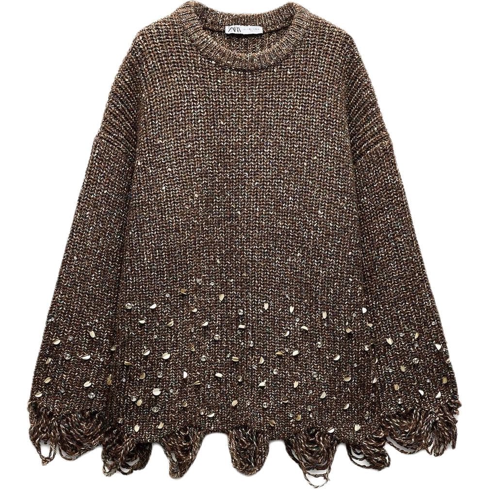 Кардиган ZARA Коричневые Женские Свитера - изображение 1