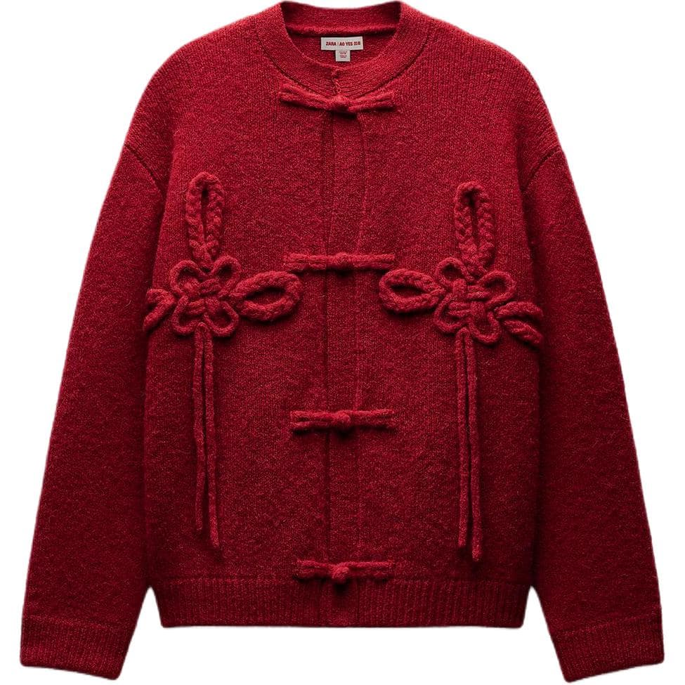 Кофта ZARA x AO YES Свитер Женский Красный - изображение 1