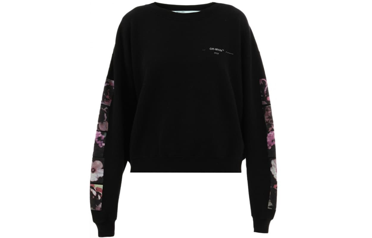 Кофта OFF-WHITE Floral Print Sweatshirt Black - изображение 1