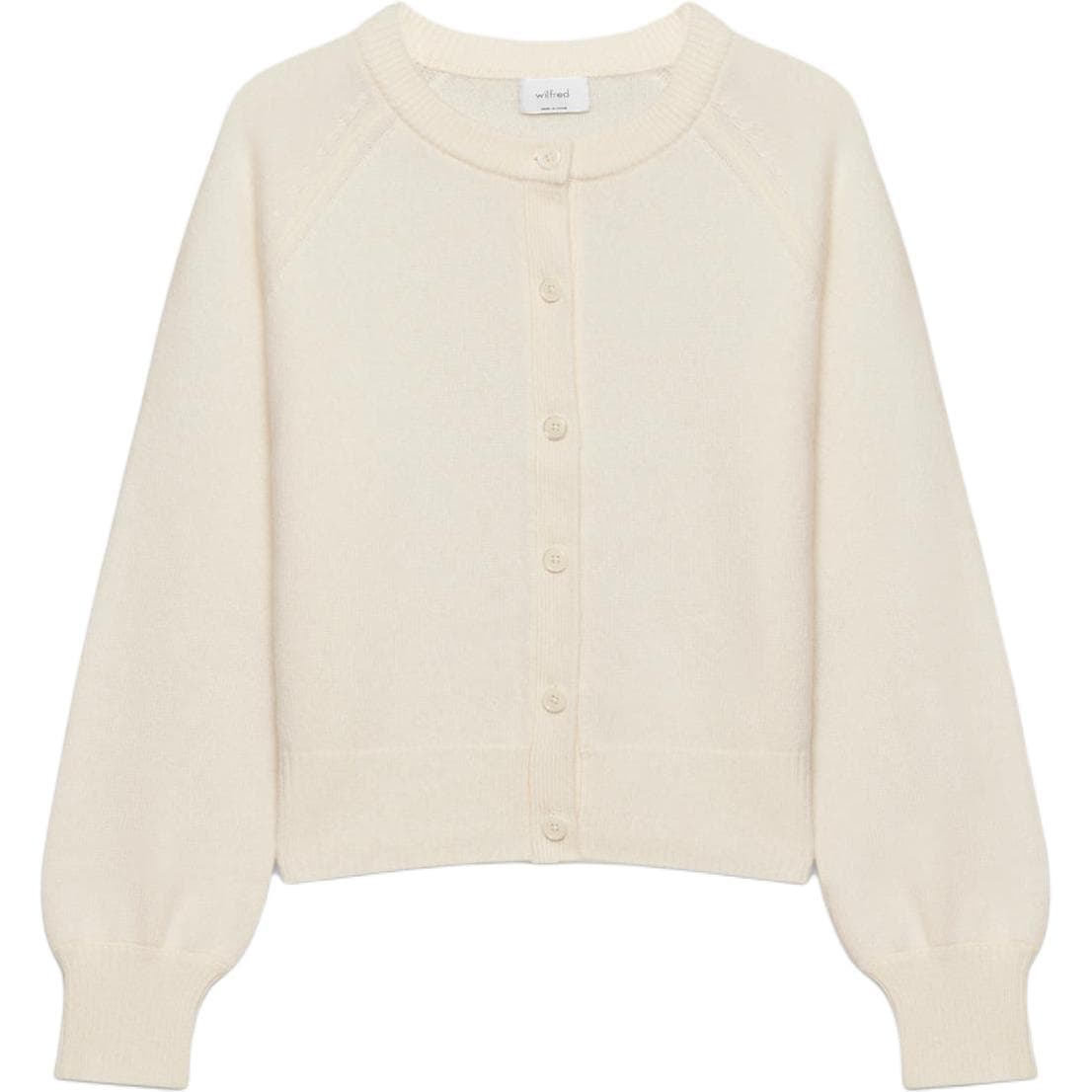 Кардиган ARITZIA WILFRED Лондон Шерсть Плюш с узором в форме кольца Кардиган Свитер Женский Светлая береза Светлая береза - изображение 1