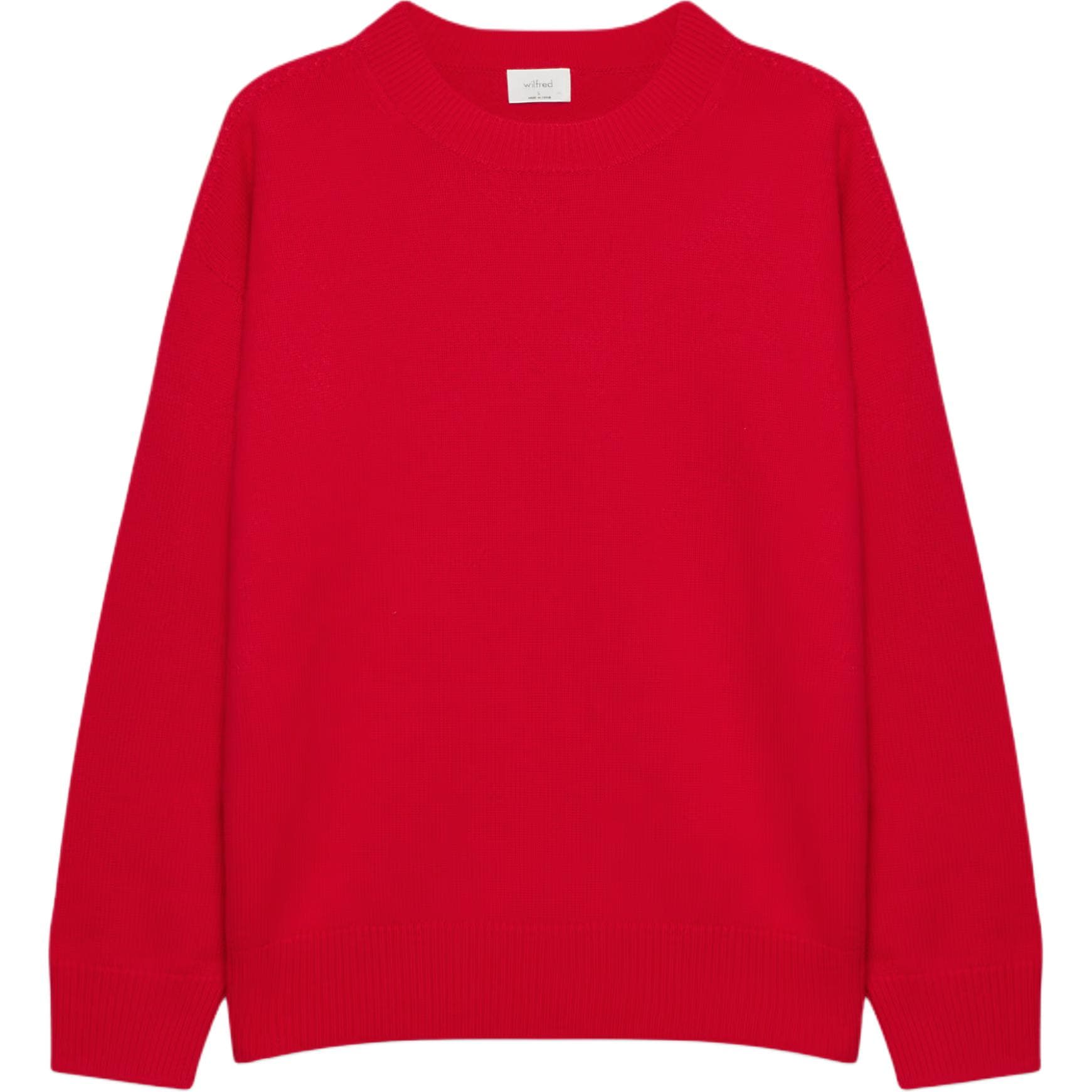 Кардиган ARITZIA WILFRED Isabelle Шерсть Плюш с узором кольца Свитер Женский с прострочкой Красный Сияющий Красный - изображение 1