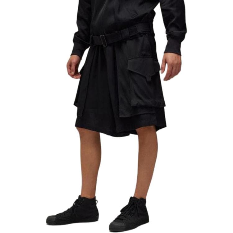 Шорты Y-3 Rayon Twill Shorts Удобный однотонный свободный полурукав повседневные шорты мужской коробка - изображение 1