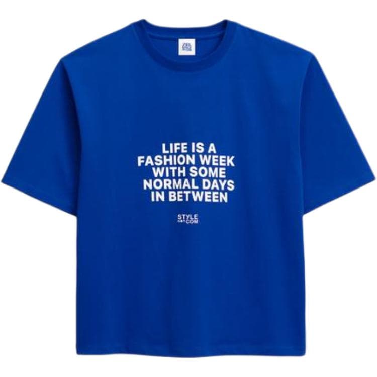 Футболка ZARA Stylenotcom Colorblock Print T-Shirt Navy - изображение 1