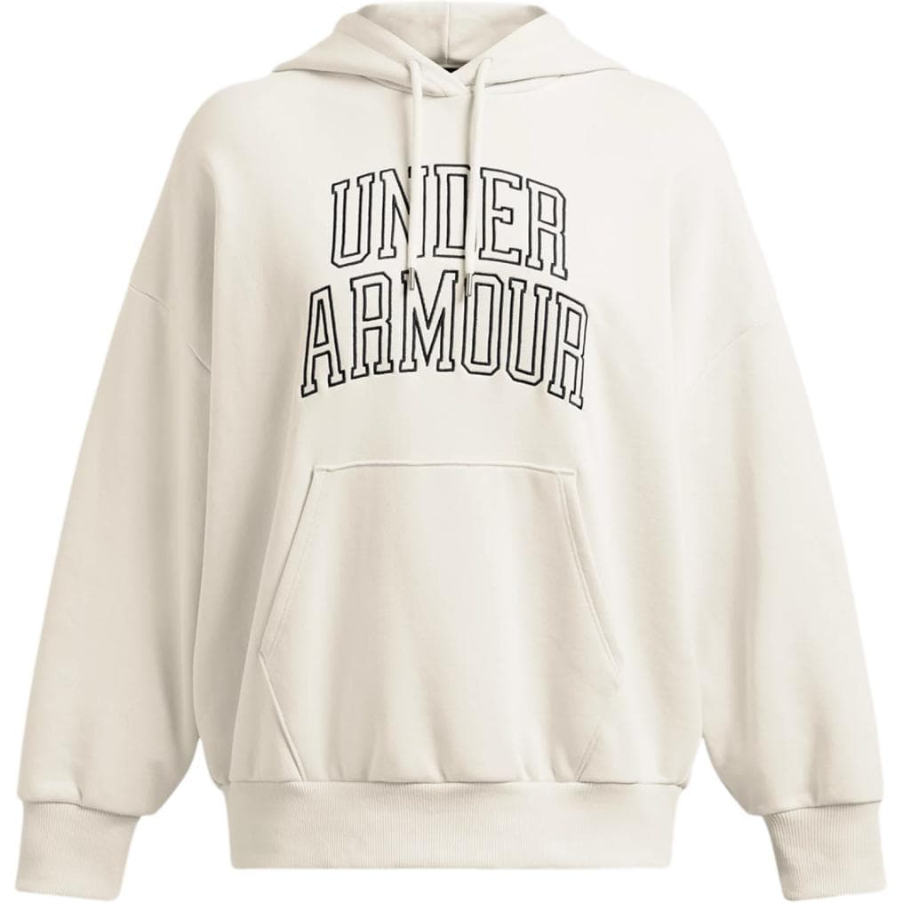 Худи Under Armour Icon Тяжелый Махровый Свободный Крой Толстовка Женская Белая Вершина - изображение 1