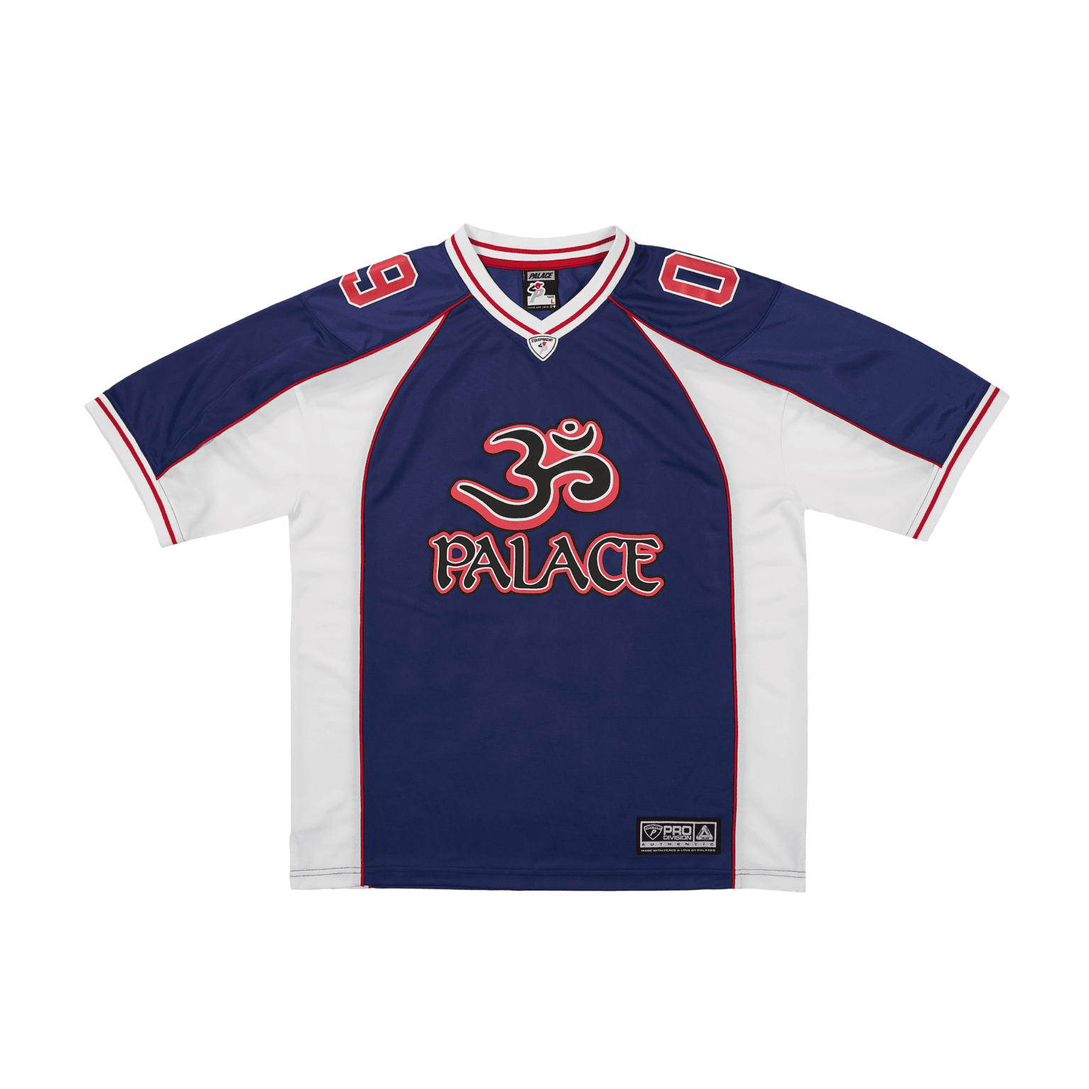 PALACE SS25 V-образный вырез ребристый край принт с буквами логотип свободный покрой футбольные джерси унисекс - изображение 1