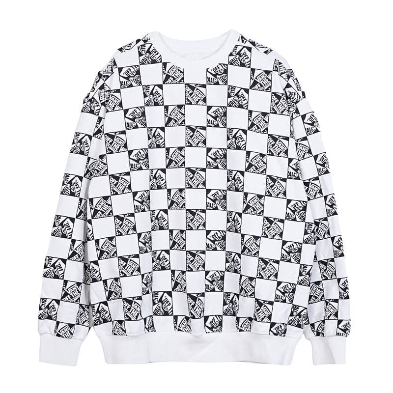 Худи Vans OFF THE WALLCheck Skate CRE Платье-ханьфу в стиле худи Женское Белый Черный - изображение 1