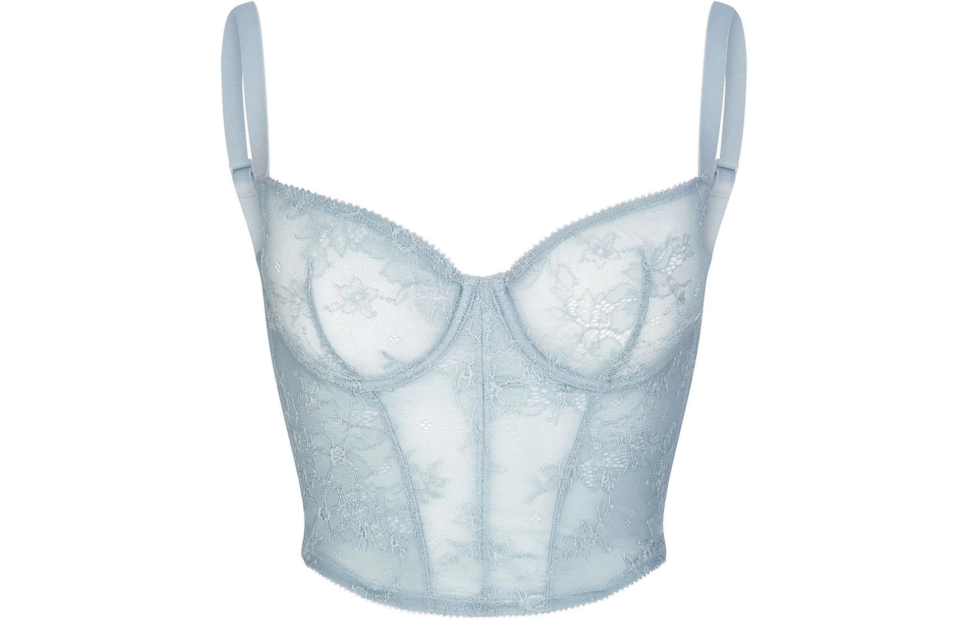SKIMS ULTRA FINE LACE CORSET DENIM - изображение 1