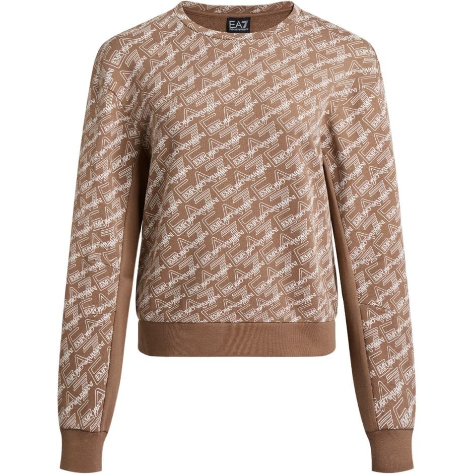 Худи EMPORIO ARMANI EA7 SS24 Толстовка Женская Кофейного цвета - изображение 1