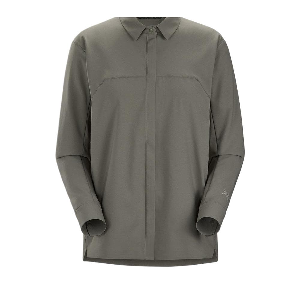 Блузка Arcteryx SKYLINE Klemtu UV Оксфордская рубашка с длинными рукавами Отложной воротник Повседневный Однотонный Женский Зеленый - изображение 1