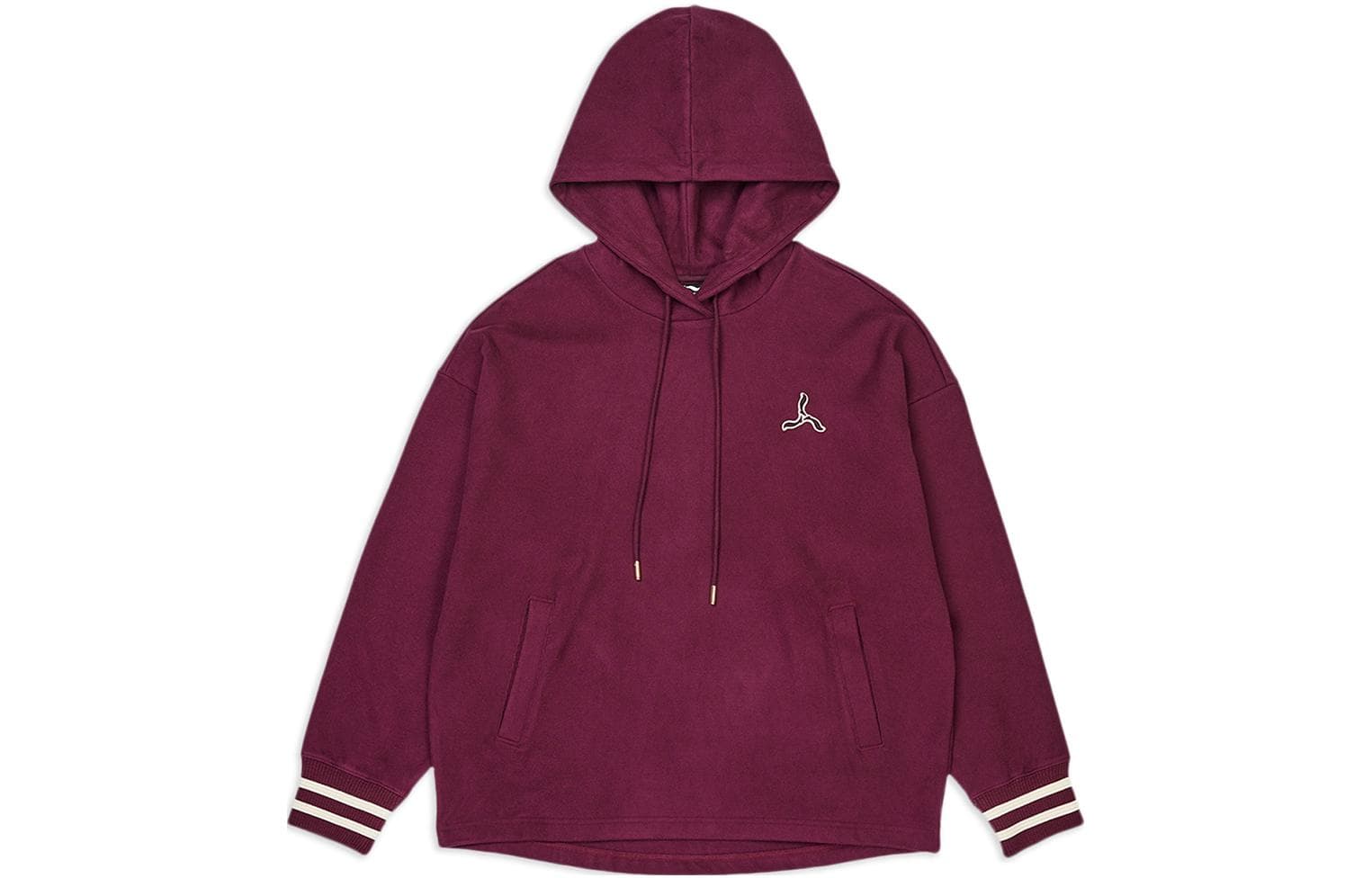 Худи LI-NING 1990 Classic Collection Однотонная Толстовка с капюшоном и логотипом Женский Темно-бордовый - изображение 1