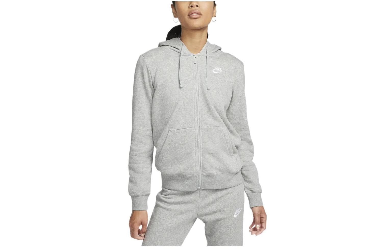 Худи Nike Sportswear Club Толстовка Женское Серое - изображение 3