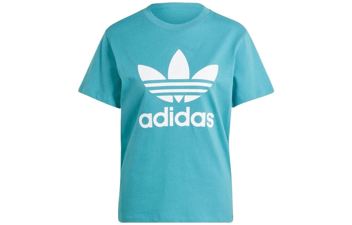 Футболка adidas originals Трилистник Бирюзовый Женские Футболки - изображение 1