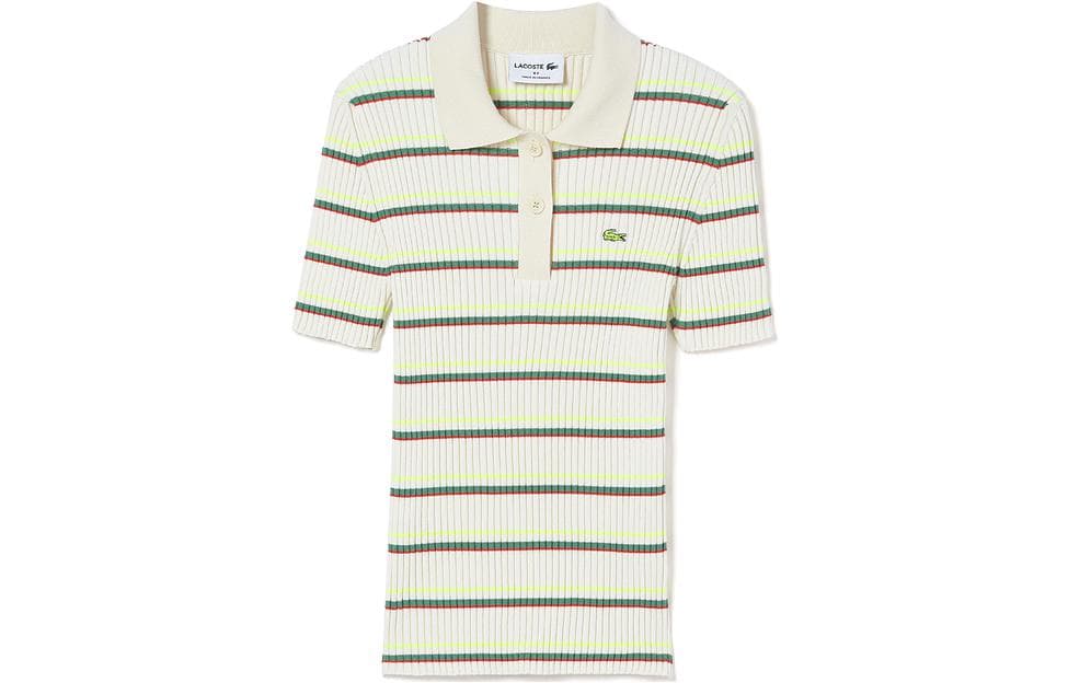Кофта LACOSTE Экрю/Зеленый/Желтый Женские Трикотаж - изображение 1