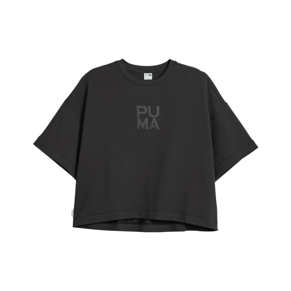 Футболка PUMA Т-рубашка с рукавом женская черная с оборванным плечом - изображение 1