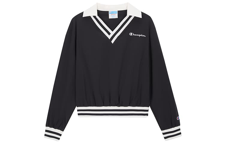 Худи Champion FW24 ATHFLOW Толстовка с логотипом на спине, отложной воротник, укороченная, повседневная, винтажная, универсальная, версия для США, женская - изображение 1