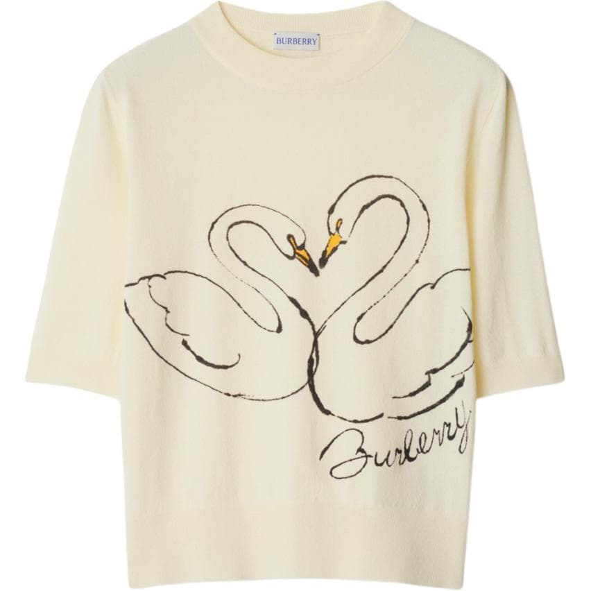 Футболка Burberry T-рубашка женская мылово-белая - изображение 1