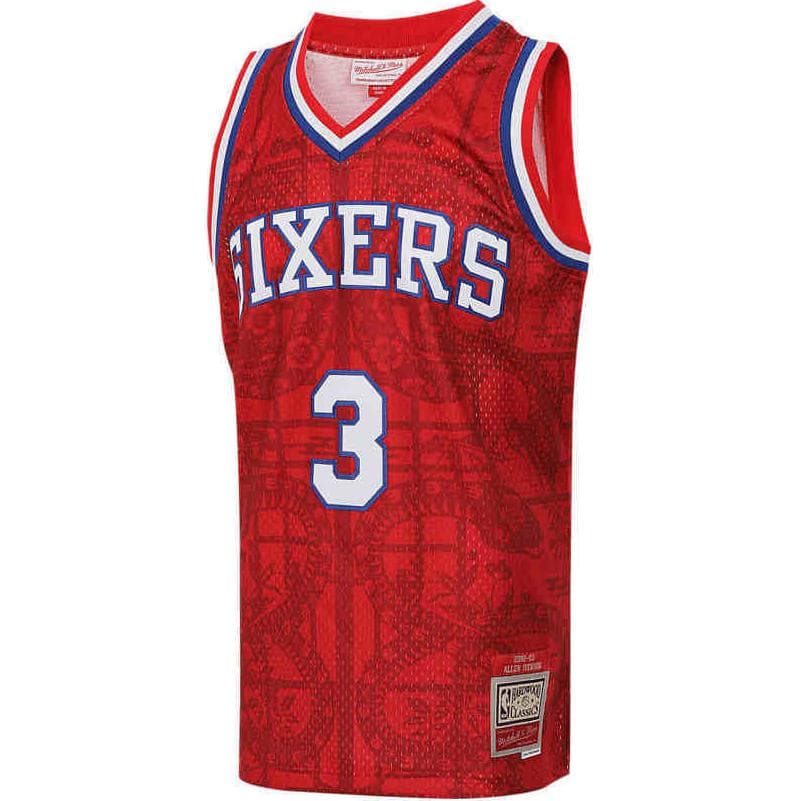 Баскетбольная майка Mitchell Ness X NBA Philadelphia 76ers Баскетбольная Джерси Мужская Красная Синяя Белая - изображение 1