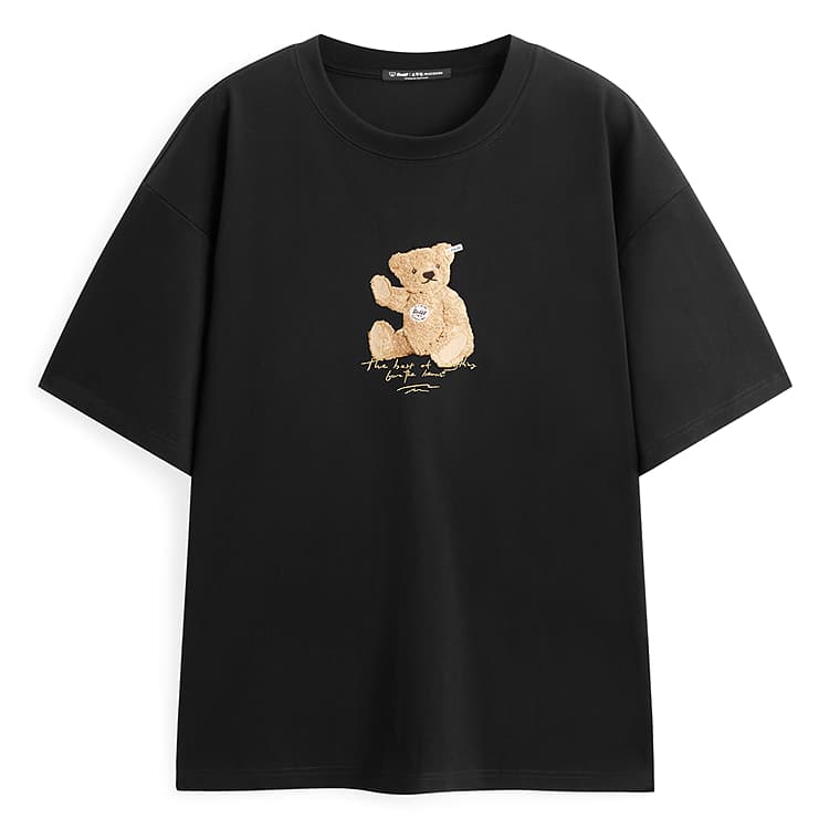 Футболка PEACEBIRD MEN x Steiff T-Рубашка Мужская Черная - изображение 1
