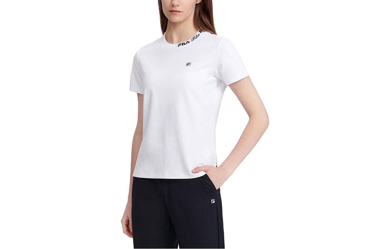 Футболка FILA Комплект Magic Цветочный с рукавом T-рубашка Женский Стандартный Белый - изображение 1