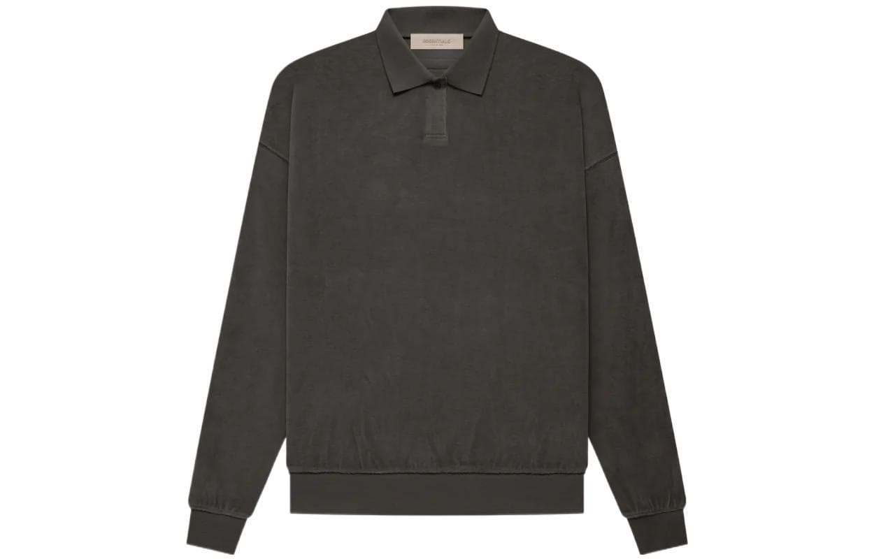 Fear of God Essentials FW22 Womens Velour LS Polo Off Black Polo - изображение 1