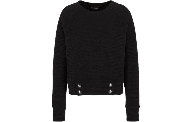 Кофта EMPORIO ARMANI Honeycomb-motif quilted fabric sweatshirt - изображение 1