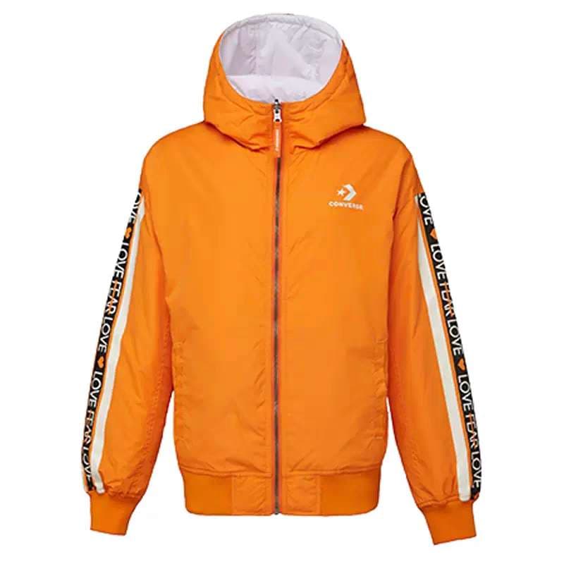 Куртка Converse Модный тренд Двусторонний С капюшоном Длинный рукав Куртки & Пальто Женский Оранжевый - изображение 1