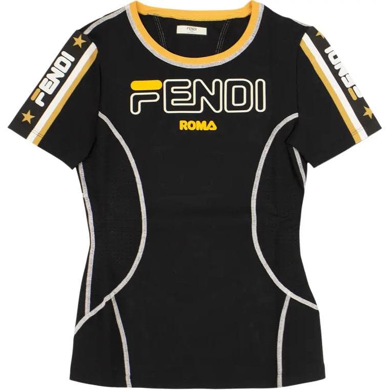 Футболка Fendi Черные Женские T-рубашки - изображение 1