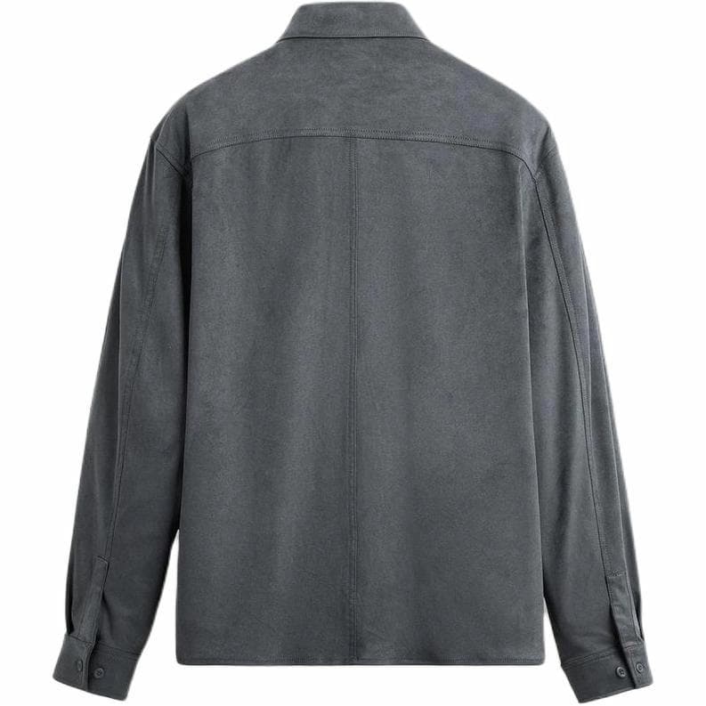 Куртка ZARA Lightweight Suede Jacket Gray - изображение 2