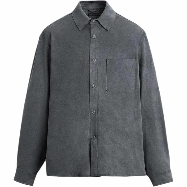 Куртка ZARA Lightweight Suede Jacket Gray - изображение 1