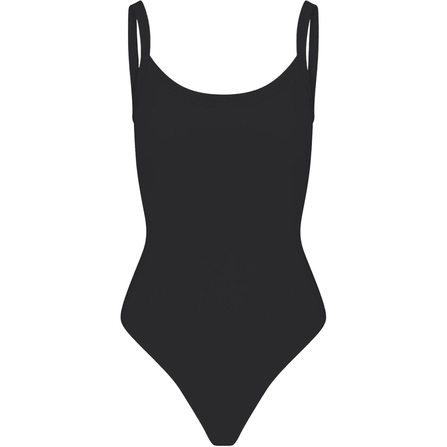 SKIMS COTTON JERSEY SCOOP NECK BODYSUIT SOOT - изображение 1