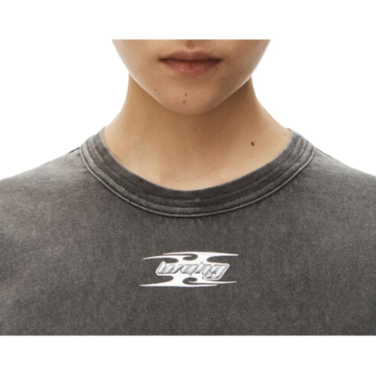 Платье Alexander Wang FW24 Короткое платье с короткими рукавами женское серое - изображение 2