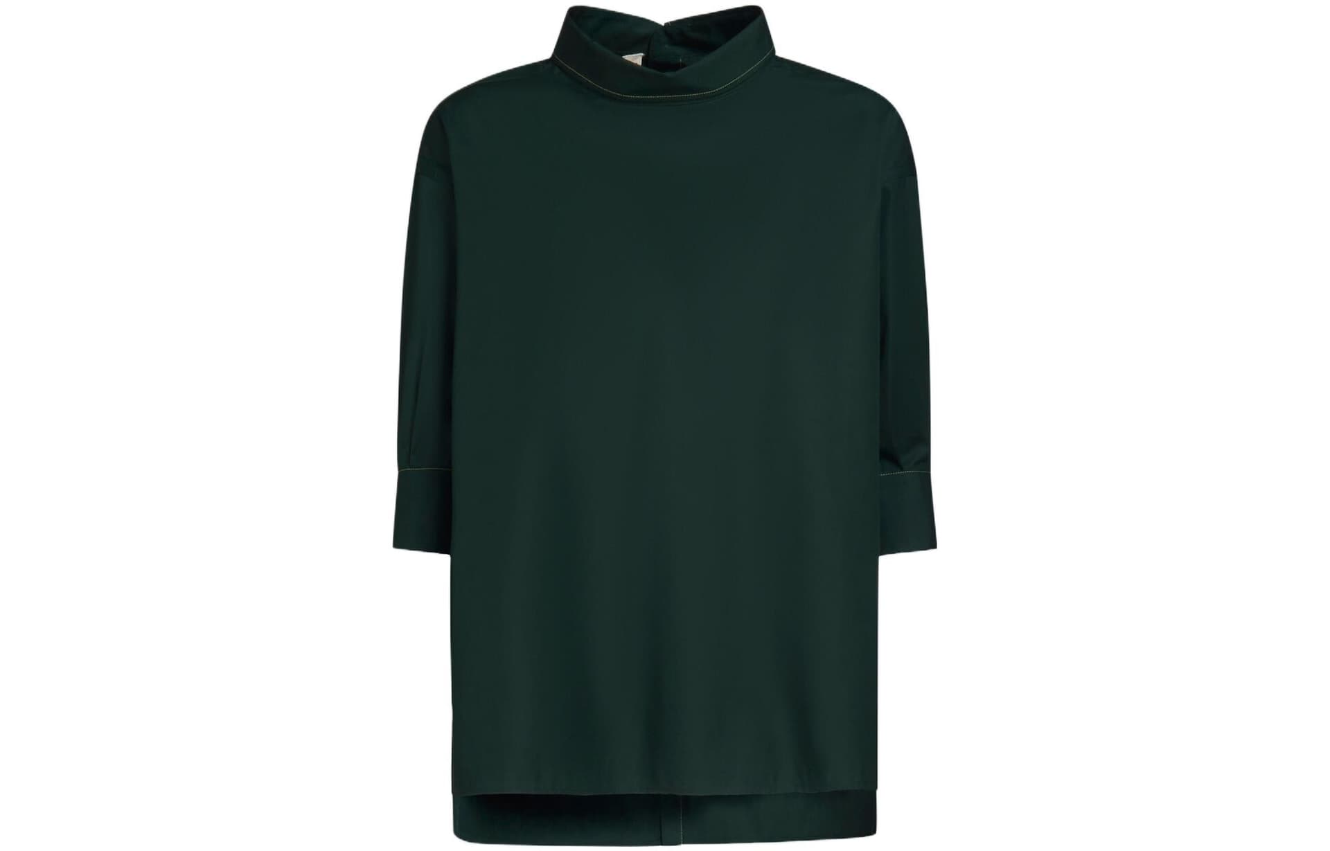 Блузка MARNI Green Bio Poplin Top With Ope - изображение 1