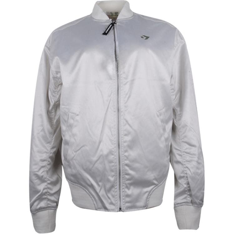 Куртка Converse Reversible Oversized MA-1 Bomber Двусторонний бейсбольный воротник спущенное плечо длинный рукав без капюшона куртка женский экрю - изображение 1