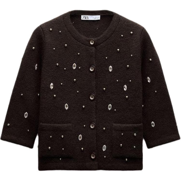 Кофта ZARA Коричневый Женский Трикотаж - изображение 1