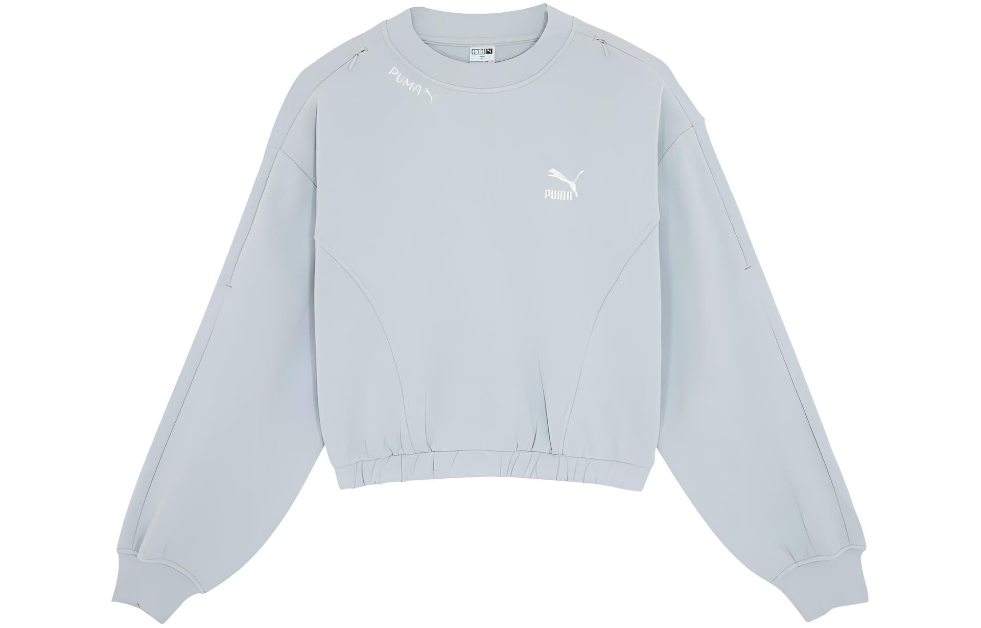 Худи PUMA CLASSICS SLOUNGE GIRL CROPPED CREW TR - изображение 1
