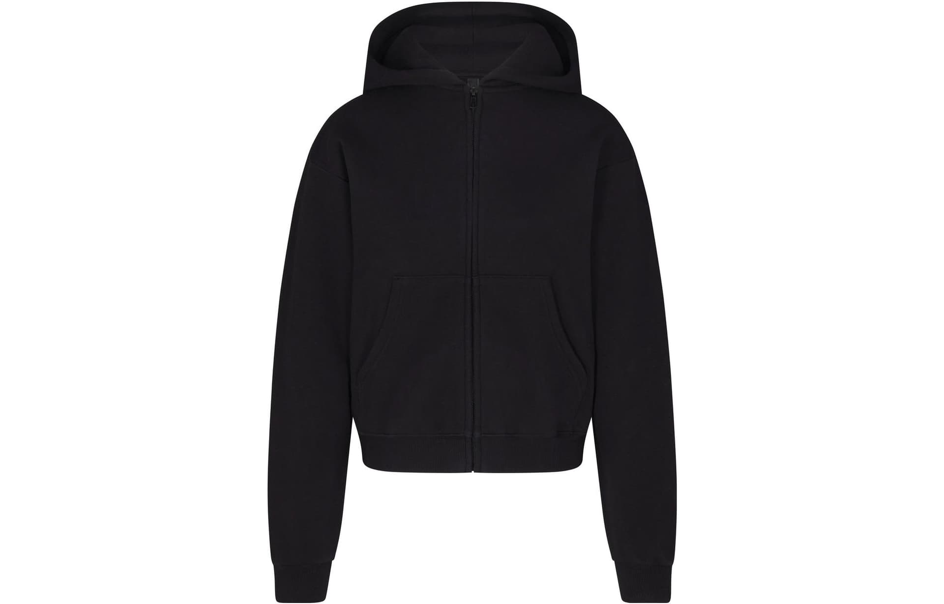Худи SKIMS COTTON FLEECE CLASSIC ZIP UP HOODIE ONYX - изображение 1