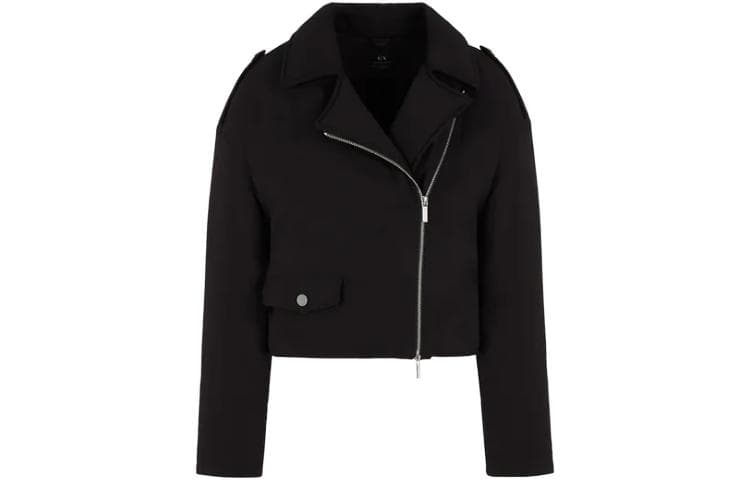 Куртка EMPORIO ARMANI FW23 Sustainability Values Certified Viscose Asymmetrical Zip Cropped Jacket - изображение 1