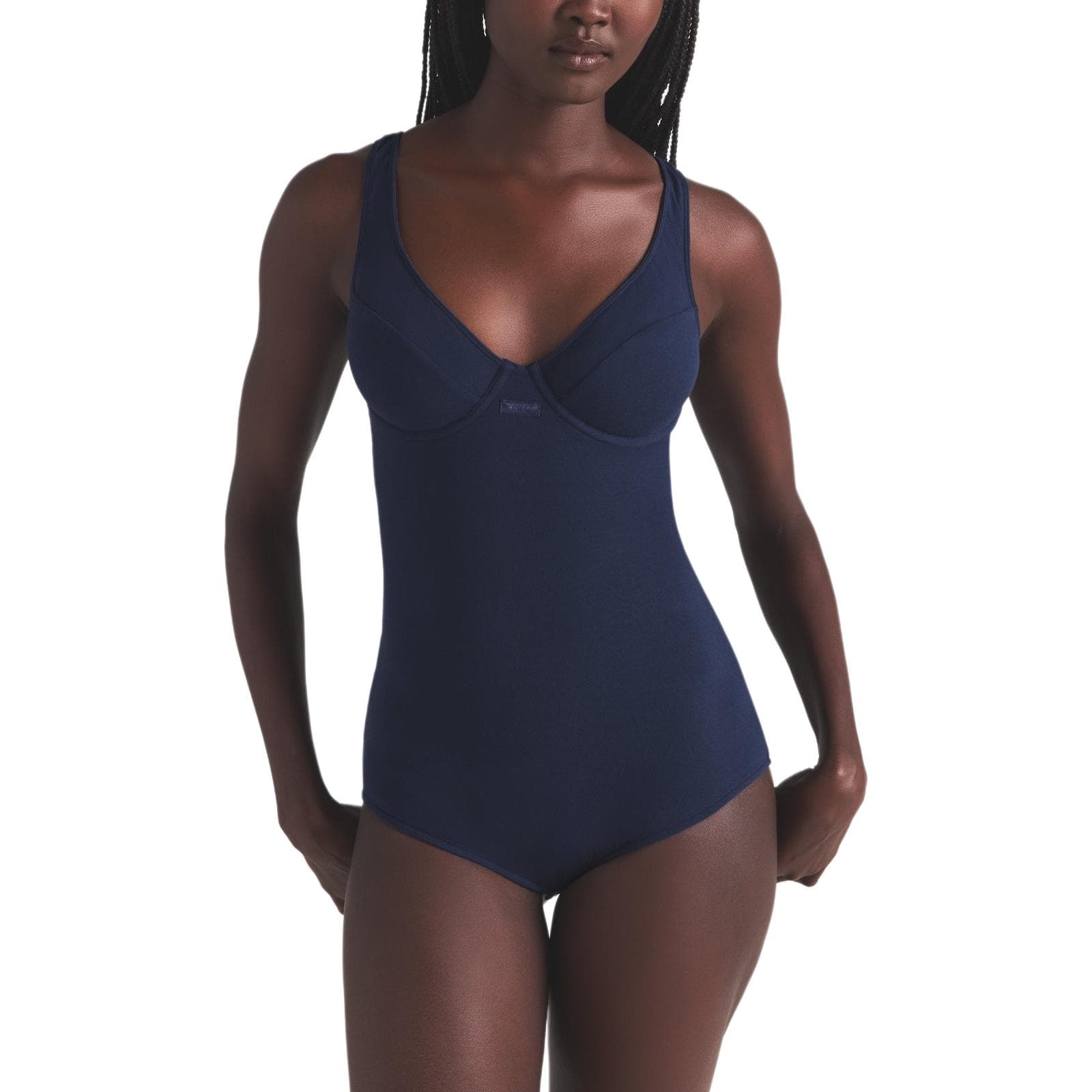 SKIMS SS25 Хлопковый Джерси UNDERWIRE BODYSUIT Комбинезон Женский Темно-синий Морской синий - изображение 1