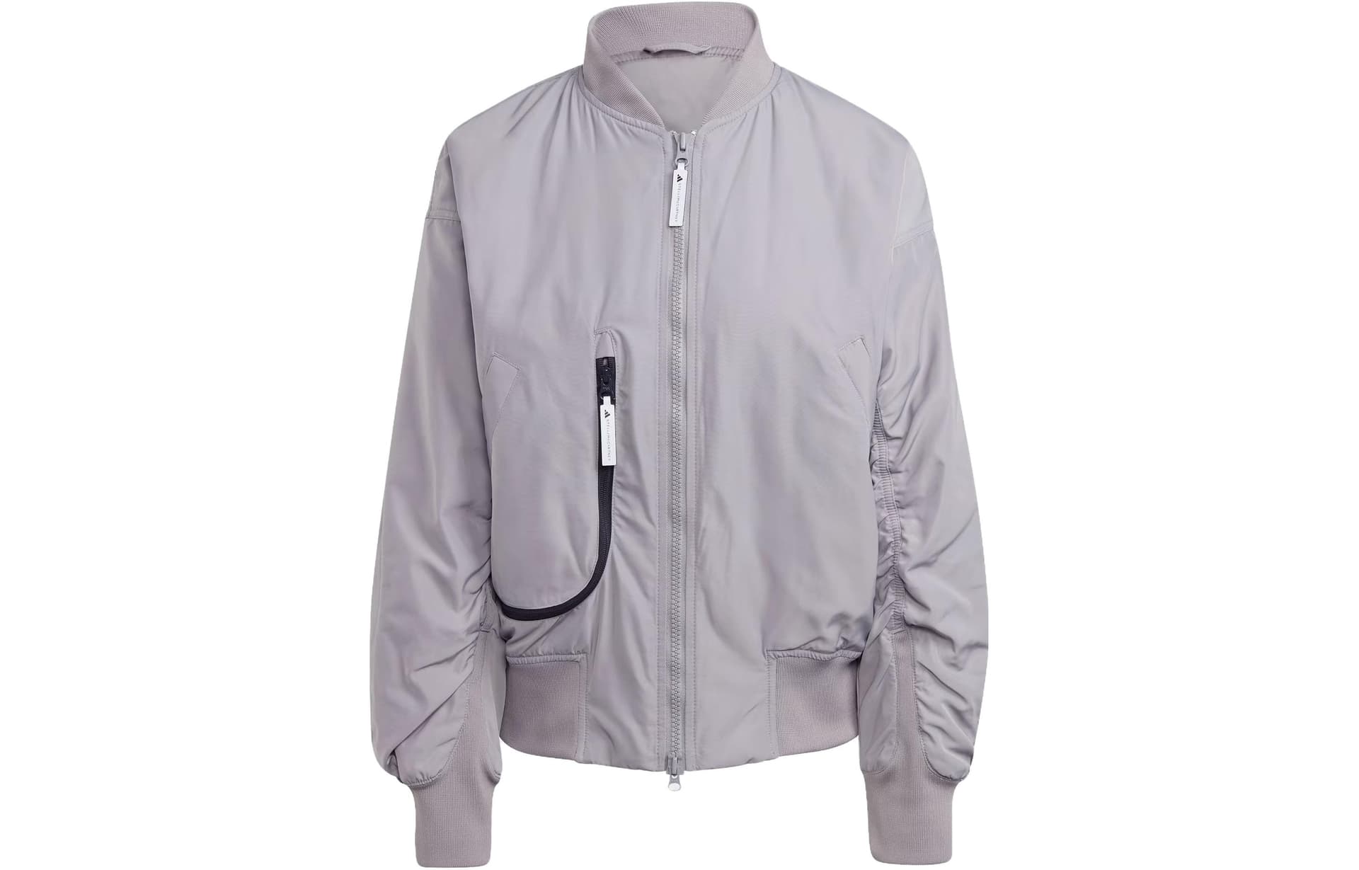 Куртка Adidas Bomber Stella McCartney Спортивная одежда Ткани вязаные Bomber Куртка Женская Голубино-серый - изображение 1