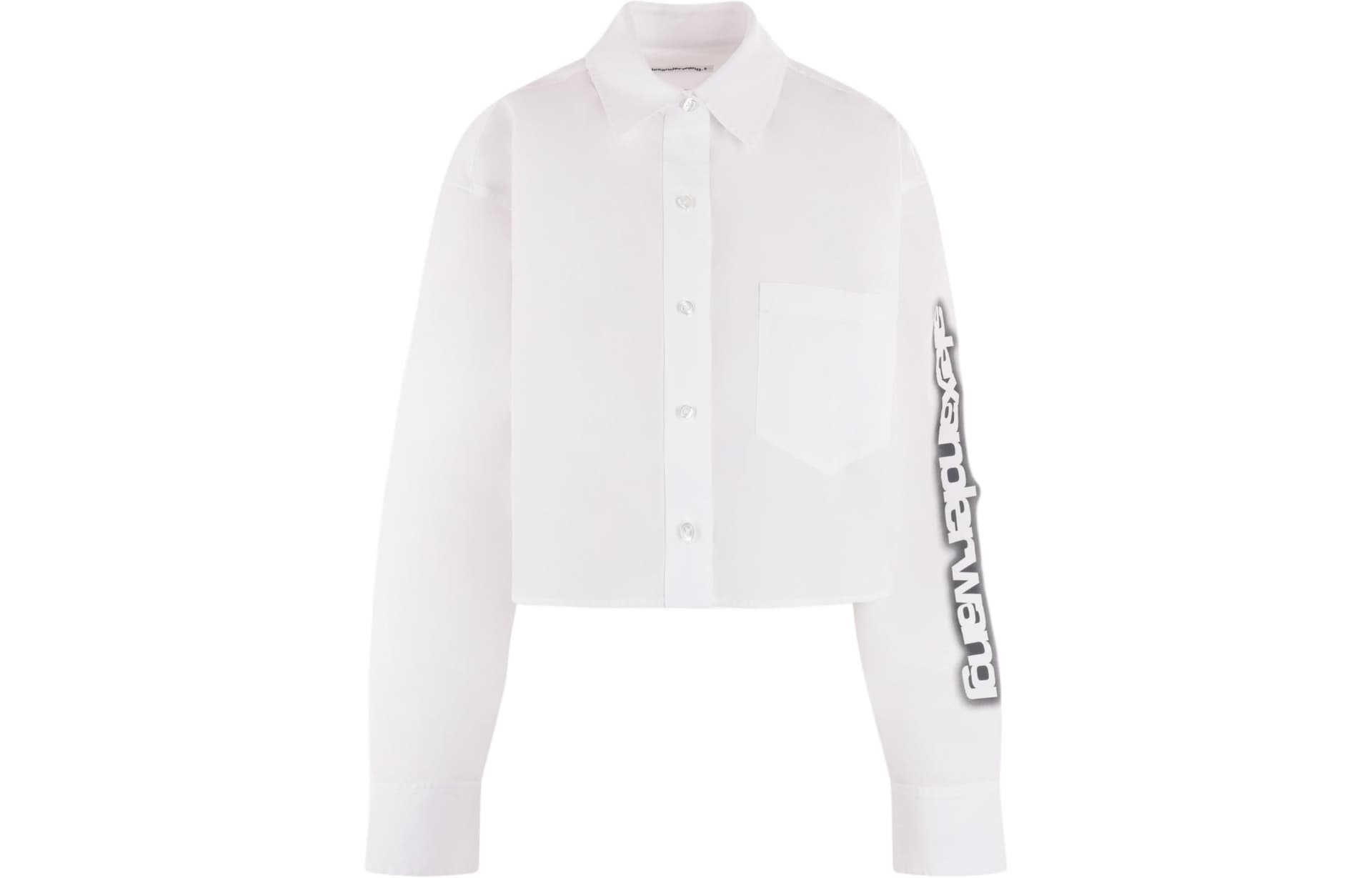 Блузка alexander wang Halo Print Cropped Button-Up Shirt - изображение 1