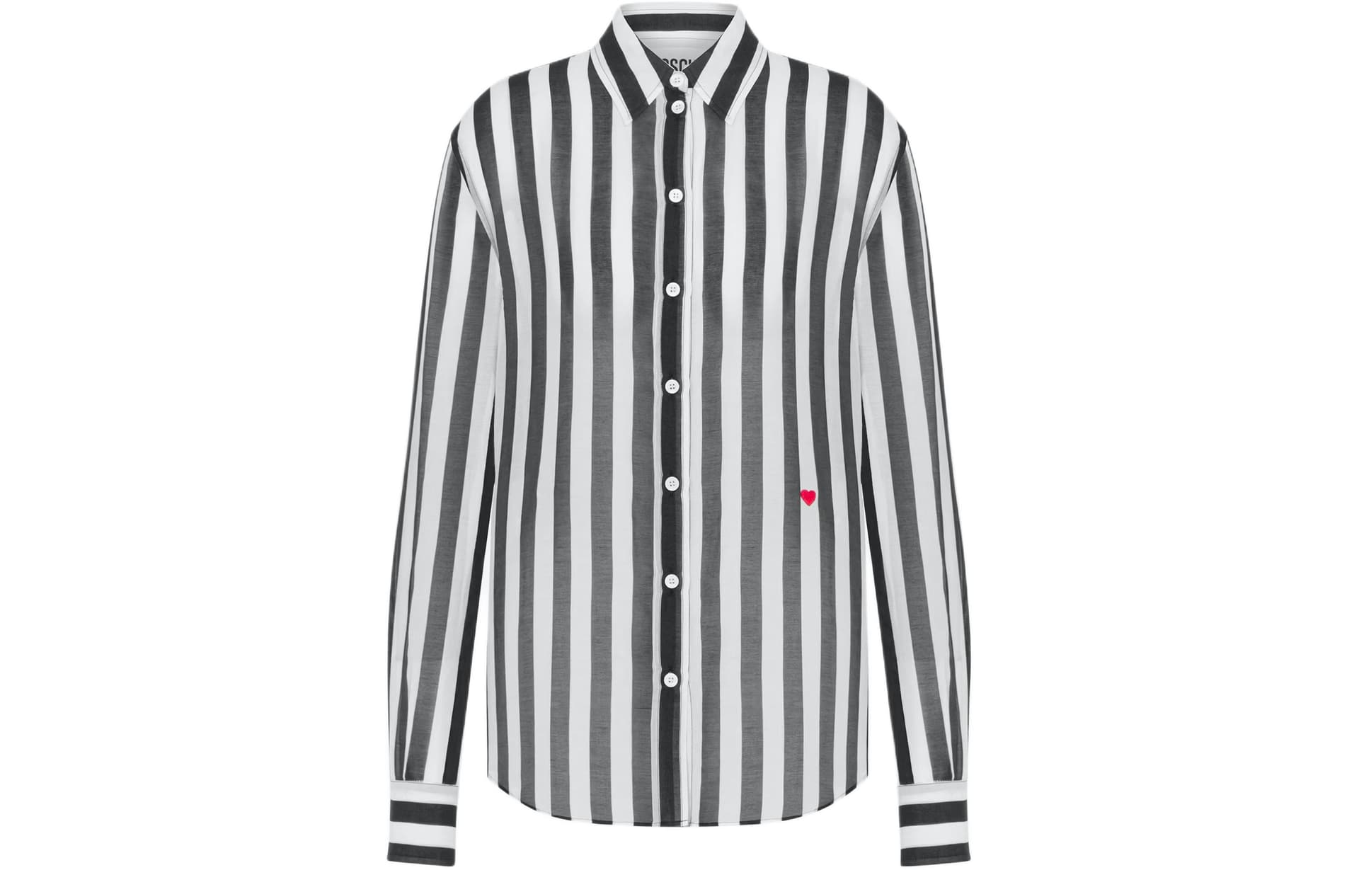 Блузка MOSCHINO Archive Stripes Cotton And Silk Muslin Shirt - изображение 1