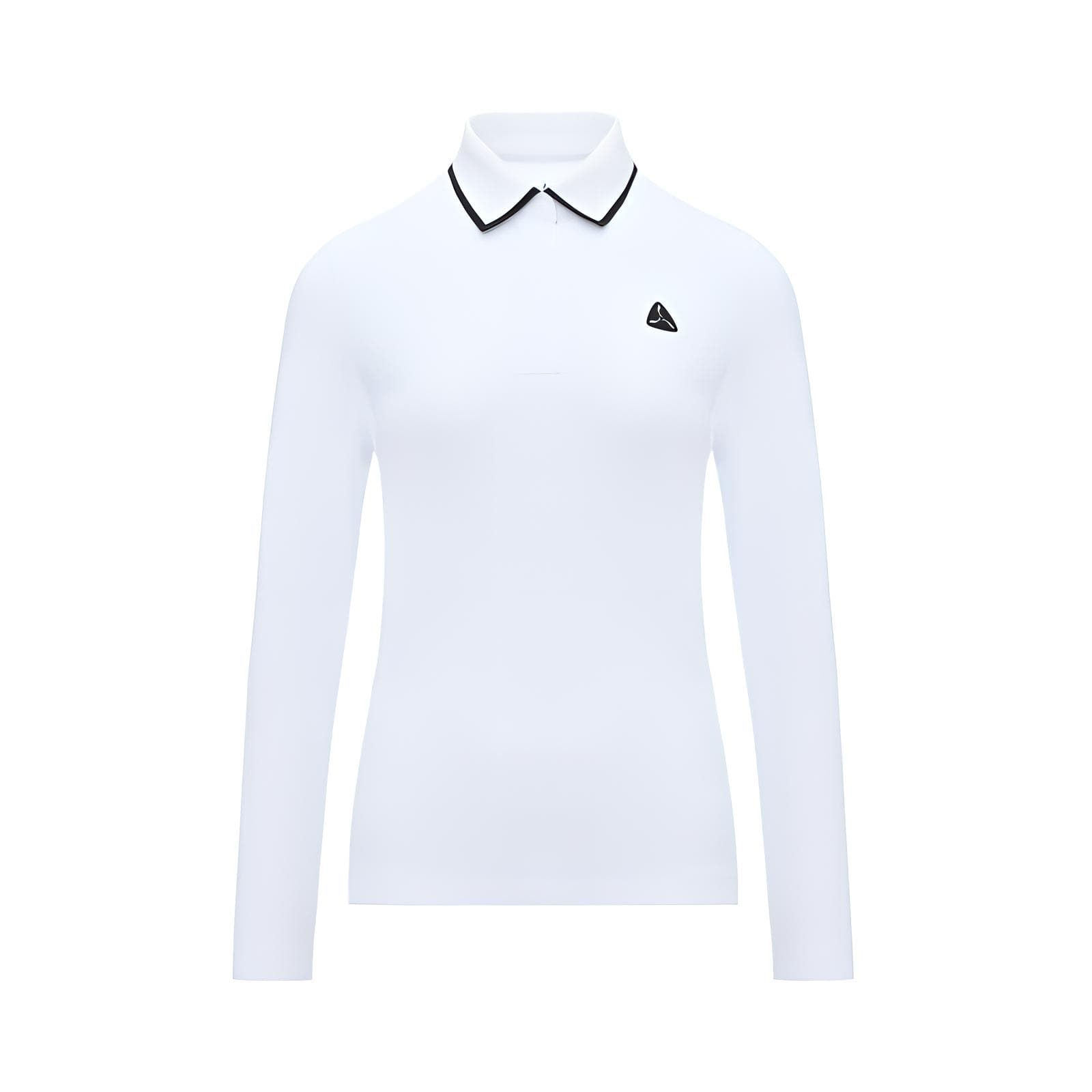 LI-NING 1990 Golf Многоцветный Комфортный и дышащий Универсальный Длинный рукав Поло Женский Стандартный белый - изображение 1
