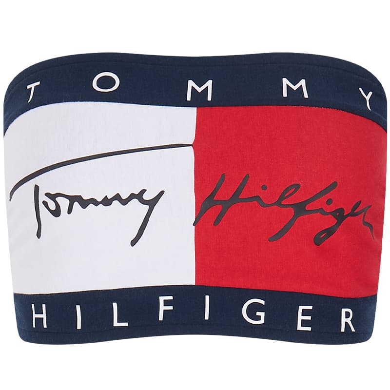 Tommy Hilfiger Без бретелей Топ Женский Белый Красный Темно-синий C1G - изображение 1