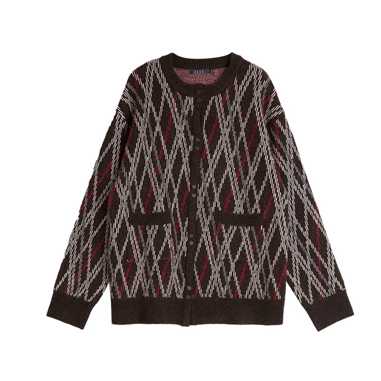 Кофта ELLE Трикотаж Женский Кофейный Клетка - изображение 1