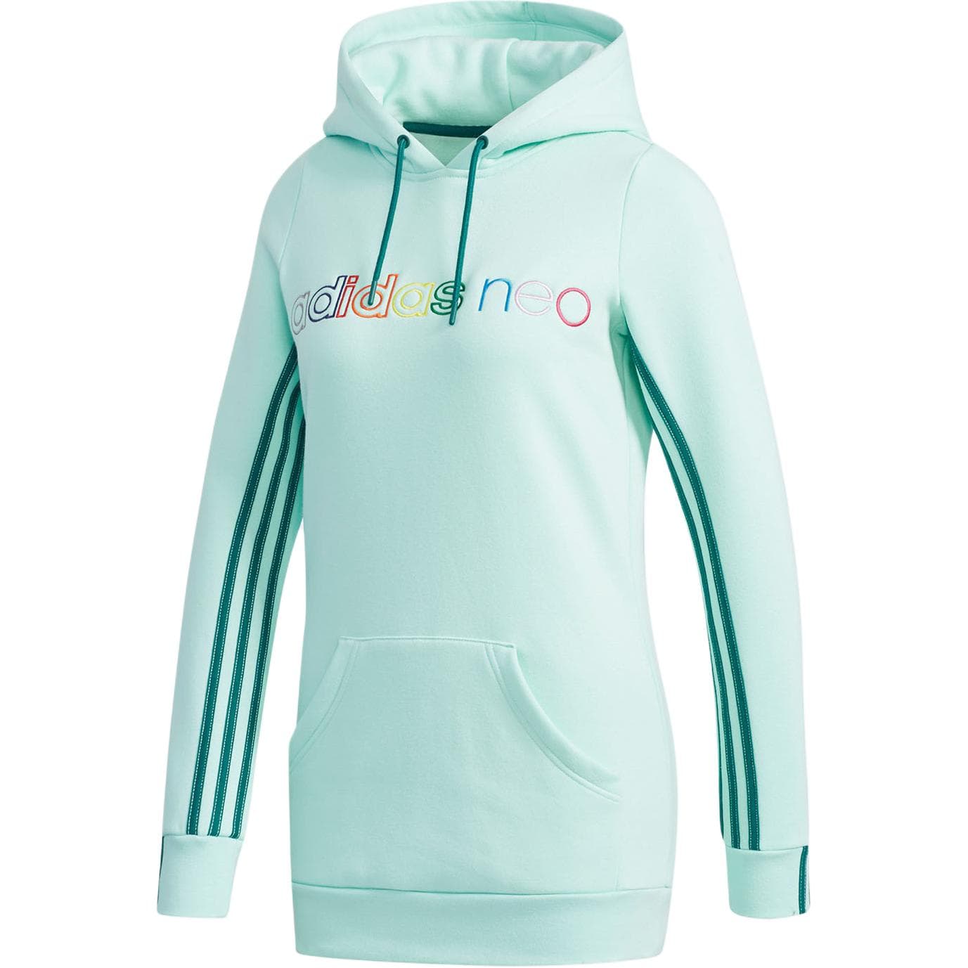 Худи Adidas Neo С флисовой подкладкой Термические Полосы Повседневный Спортивный Худи-Ханьфу Женский Зеленый - изображение 1