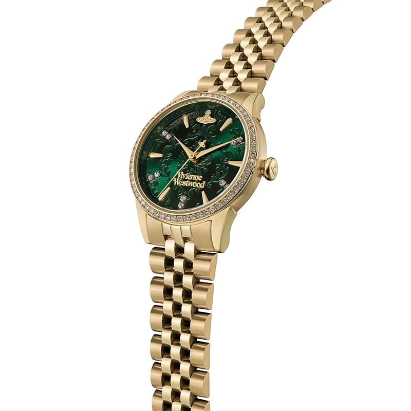 Механические часы Vivienne Westwood Часы на запястье Кварцевый механизм 32 мм Зеленый циферблат Женские часы - изображение 3