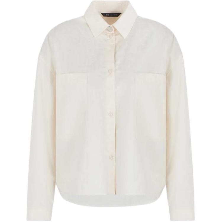 Блузка ARMANI EXCHANGEAE SS25 Рубашка Женская Экрю - изображение 1