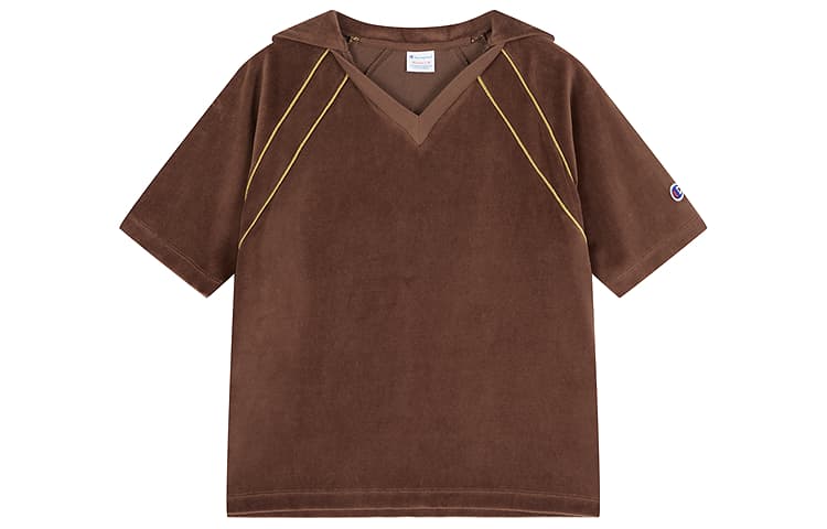 Champion SS25 WOMENS CASUAL Поло с V-образным вырезом и регланными рукавами из 100% хлопкового вельвета - изображение 1